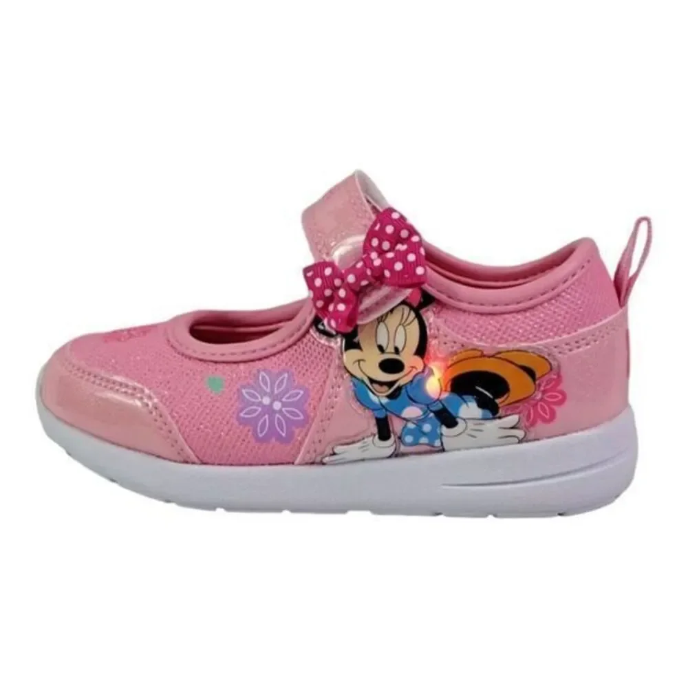Disney Minnie Shoes for Girls - Pink Mary Jane LED Light Up Shoes Size 10 (19cm)